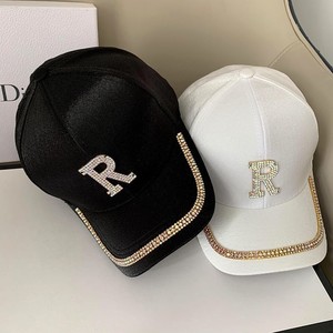 Hua Liyu <b>Baseball</b> <b>Cap</b> Adjustable Cotton Rhinestone R Design Women's Duckbill Hat Stylish Commute - Product Image 2