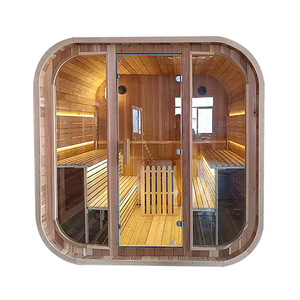 פרמיה אדום ארז חשמלי חיצוני סאונה יבשה אדים אדים אדים אדים אדים גנרטור מחשב לוח בקרה גדול עבור 4-6 אנשים - Product Image 2