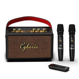 Altavoz Karaoke Inalámbrico Retro Portátil para el Hogar y Exteriores con Micrófono, <span class=keywords><strong>Radio</strong></span> FM, Multifunción, Caja de Sonido de Regalo - Product Image 1