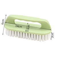 Brosse de nettoyage multi-usages à poils souples avec manche en plastique pour lavabo de salle de bain, cuisine, sol, buanderie et toilettes