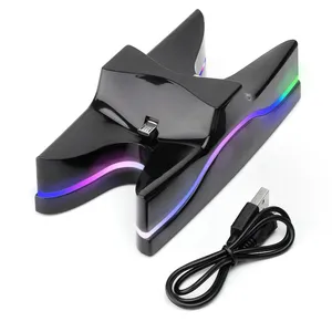 Base de carga de estación de carga dual LED para controlador PlayStation 4 <span class=keywords><strong>PS4</strong></span> Base de carga con iluminación RGB - Product Image 1