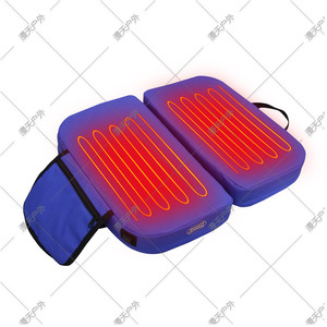 Heated Seat Cushion Adjustable Temperature Bi-Fold Portable <b>Camping</b> Outdoor Warm <b>Mat</b> Grey Solid Rectangular - Product Image 2
