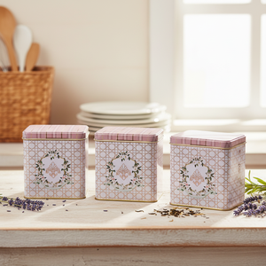 ชุดจัดเก็บโลหะสี่เหลี่ยม-80x120มม. (ชุด3) ดีไซน์เป็นสีดอกกุหลาบ - Product Image 3