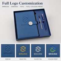 Coffret Cadeau d'Affaires Premium : Carnet A5 en Cuir PU, Stylo Métallique, Recharges, Fermoir à Disque, Coins Arrondis, Logo Personnalisé pour Entreprise