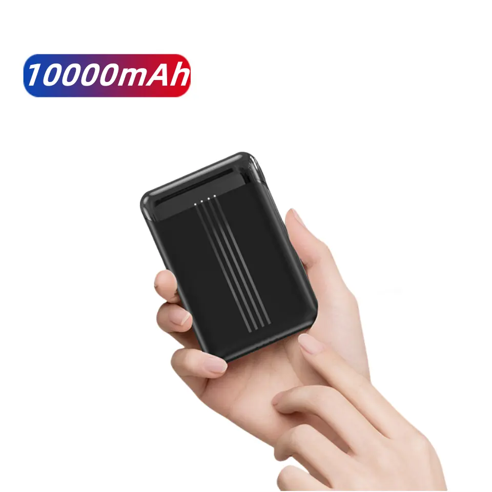 Free Sample 10000mah Power banks Portable Fast charging Mobile Charger 2 Usb TYPE-C output Mini Power Bank for All Phone
