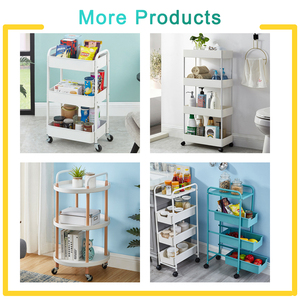 Household 3-tier Metal Rolling Cart <strong>Vegetable</strong> <strong>Rack</strong> Bathroom Kitchen Storage Trolley Rackwith <strong>Wheels</strong> - Product Image 6