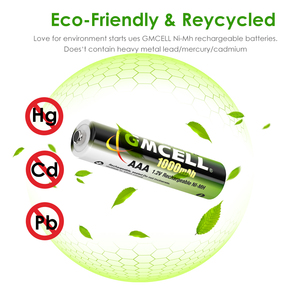 Baterías Recargables de Ni-MH GMCELL AAA/AA 1.2V 800mAh-1000mAh para Juguetes/Electrónicos (Certificación CE/RoHS) - Product Image 2