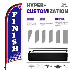 Bandera de Playa Publicitaria con Logotipo Personalizado, Bandera Tipo Cuchillo de Fibra de Vidrio, Exhibición Promocional, Banderas Duraderas de Poliéster y Nailon en Forma de Pluma - Product Image 6