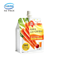 Pochette à fond plat avec bec verseur, impression en héliogravure de qualité alimentaire, pour jus de légumes, yaourt, gelée liquide, emballage pour aliments pour bébés