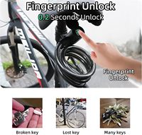 Cerradura Eléctrica con Huella Dactilar YH1785, Cerradura con Huella Dactilar Bluetooth, Bloqueo Remoto por Aplicación, Resistente al Agua IP65, Apta para Bicicletas