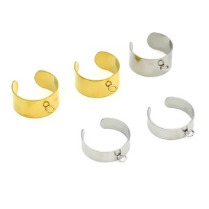 Anneau ouvert en forme de C en acier inoxydable réglable pour la fabrication de bracelets, couleur argent ou or, finition lisse, composant de bijouterie - Product Image 2