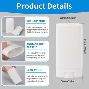 Wholesale Customized Blue White Brown PP PCR 0.5oz 15ml Oval Empty Deodorant Stick Face Cream <b>Container</b> Certified - Product Image 3