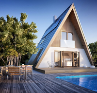 Modern Triangle Prefab Resort Holiday A Frame House Kits