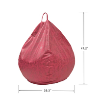 Pouf intérieur extérieur moderne épais rétro en tissu rouge vin pouf géant chaise housse de canapé avec sac intérieur tricoté