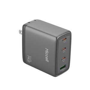<span class=keywords><strong>Cargador</strong></span> GaN Miccell de 140W al por Mayor con <span class=keywords><strong>4</strong></span> Puertos de Carga Rápida Pd Qc, Adaptador de Pared para Laptop y iPhone - Product Image 1
