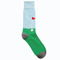 Chaussettes de golf vertes de conception personnalisée d'usine OEM Chaussettes amusantes de tournoi de golf personnalisées Chaussettes de cadeau de sport de club de golf IVA-C-G-126