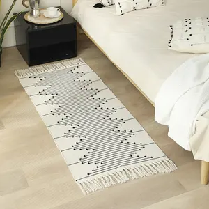 Vente chaude Bohême Tapis Géométrique Décoratif À La Main Tapis De Sol Tapis Rembourrage avec Glands Chambre Salle De Bains Utilisation