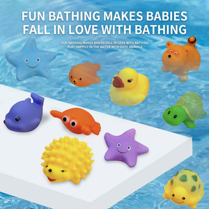 Jouet aquatique pour bébé petit canard jaune, jouet de bain petite baleine, jouet d'été pour enfants - Product Image 1