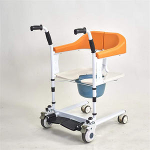Fauteuil roulant à déplacement manuel Fauteuil de transfert élévateur pour patient handicapé Transport Salle de bain Commode Siège de toilette - Product Image 1