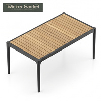 Table et chaises de balcon extérieur en corde tressée, mobilier de loisirs pour jardin, cour, extérieur, avec structure en aluminium moderne, modèle design pour hôtel et salle d'exposition