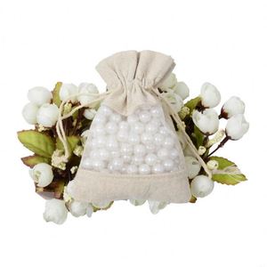 Custom Allright ALH-191 Cotton Jute <b>Drawstring</b> <b>Pouch</b> Screen Printed Logo Security Feature Recyclable 10x14cm Package-Wedding - Product Image 4