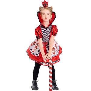 Disfraz de Halloween para Niñas, Vestido de Reina de Corazones con Falda Abultada para Representaciones Teatrales Infantiles - Product Image 4