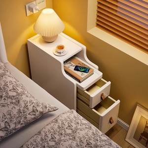 Solid Wood Nightstand 20Cm Narrow Modern Design Storage Bedroom Side Table - Product Image 1