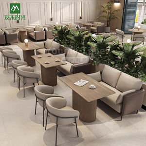 Caffè commerciale tavolo da pranzo e sedia combinazione ristorante Catering <span class=keywords><strong>Store</strong></span> personalizzato PU in pelle stand divano - Product Image 1