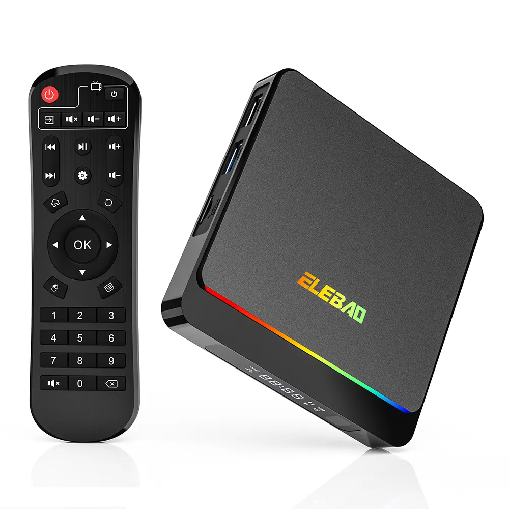 ELEBAO X3PRO אנדרואיד טלוויזיה תיבת S905X4 4GB 32GB 4K RGB אור דיגיטלי תצוגת 2.4/5G wiFi סט למעלה חכם דיגיטלי אנדרואיד טלוויזיה תיבה
