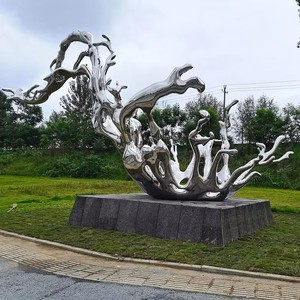 SENZHAO New Abstract Design Custom Modern Sculpture Outdoor Large Sculpture Stainless Steel Sculpture - Product Image 1