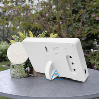 Horloge intelligente d'intérieur avec fonction de charge, Wi-Fi, thermomètre numérique sans fil, hygromètre, prévisions météo C/F, blanche