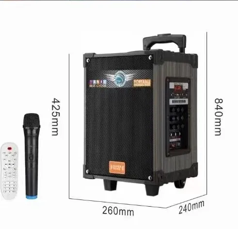Profissional LT-908 BT Wireless Speaker Trolly Outdoor Dj Sound Box Baixo Speaker para Música Portátil Karaoke Party Battery OEM