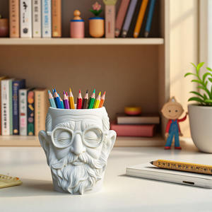 Dumo Grandpa Face Candle Plaster Cup Moule en silicone pour pot de fleurs en ciment DIY Home Decoration Mold Making Supplies - Product Image 2