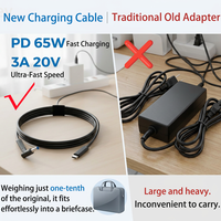 Câble DC à plusieurs ports d'alimentation 65W 18-20V Type-C en alliage d'aluminium 3A à charge rapide avec gaine en PVC pour ordinateur portable