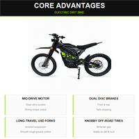 Moto tout-terrain électrique puissante 2026 longue portée extrême 10KW de crête 72V 40AH Samsung 120KM 90KMH 400Nm 65Deg pour adulte