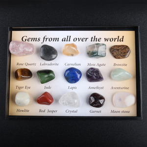 Wholesale Natural Fossils Semi-precious Gemstone Labradorite Rose Quartz Healing <b>Crystal</b> Tumbled Stone Gift Box for Gift - Product Image 3