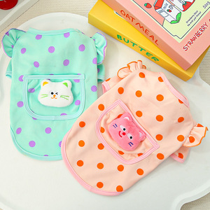 Handsome Rabbit Dog <b>Clothes</b> Polka Dot Fleece Autumn Winter Pet Apparel <b>For</b> Small Dogs Puppy Clothing With <b>Cat</b> Pocket Design - Product Image 2