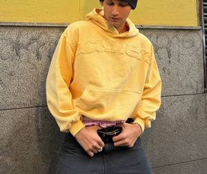 Sudadera con Capucha Informal de Franela Sólida para Hombre, Sudadera Holgada de Alta Calidad con Capucha, de Algodón/Fibra de Bambú de 350 g - Product Image 1