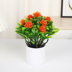 ดอกคามีเลียประดิษฐ์ในกระถางยี่ห้อ Yiwu Datuo ขนาด 22 นิ้ว ทำจาก PVC สำหรับตกแต่งภายใน สีเหลือง ชมพู แดง และแดงซันเซ็ต - Product Image 3