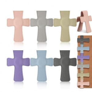 PU Leather Classic Cross Magnetic <b>Bookmark</b> Page Holder 'Thank You' Gifts Christian <b>Bookmark</b> Double-Sided Magnetic Page Clips - Product Image 1