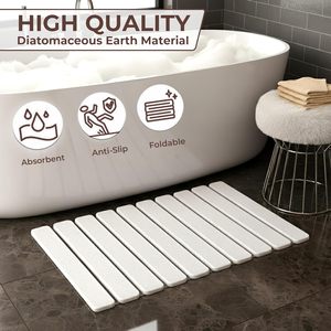 Tapis de bain moderne en diatomite écologique, solide, antidérapant, séchage rapide, super absorbant, pliable, en pierre - Product Image 3
