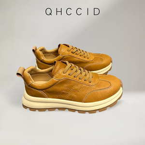 Zapatillas de Piel de Caballo QHCCID con Suela de Goma y Tacón Bajo, Zapatos Casuales Acolchados para Hombre, Estilo para Caminar de Uso Diario - Product Image 4