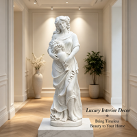Statue de déesse des quatre saisons en pierre naturelle d'extérieur, sculpture féminine polie à la main pour la décoration de cour