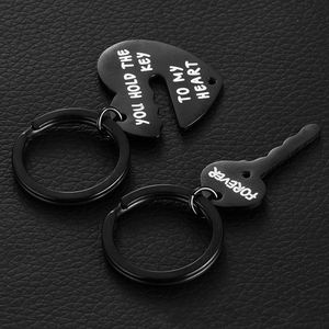 Cadeau de la Saint-Valentin : Porte-clés Cœur en Acier Inoxydable pour Couple, Motif Puzzle Cœur, Vente en Gros - Tu as la Clé de Mon Cœur - Product Image 4