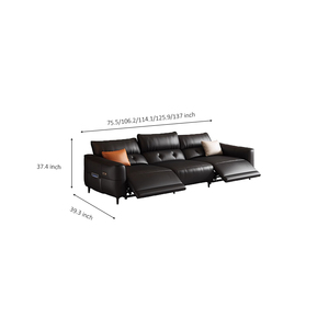 Sofá <span class=keywords><strong>reclinable</strong></span> moderno de estilo europeo de <span class=keywords><strong>3</strong></span> <span class=keywords><strong>plazas</strong></span> con tapicería de cuero genuino y marco de madera para sala de estar - Product Image 6