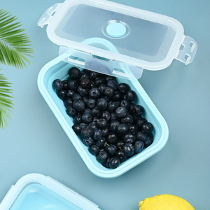 Ensemble de 4 boîtes à lunch pliables en silicone portables <span class=keywords><strong>pour</strong></span> l'extérieur, résistantes à la chaleur, <span class=keywords><strong>pour</strong></span> le stockage des aliments, <span class=keywords><strong>pour</strong></span> <span class=keywords><strong>les</strong></span> voyages, <span class=keywords><strong>couverts</strong></span> inclus - Product Image 4