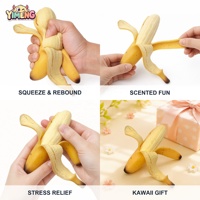 Realistiche bananen squishy toy van TPR-materiaal, stressverlichtend, zacht, simulatie fruit, knuffelbaar, schattig verjaardagscadeau voor volwassenen, aanpasbaar