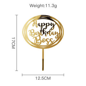 Décoration de gâteau en acrylique Ins, Joyeux anniversaire <span class=keywords><strong>patron</strong></span>, bébé, papa, décoration de gâteau d'anniversaire - Product Image 2