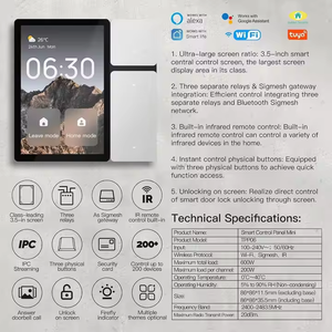 Panel de Control Inteligente WiFi Tuya 2026, Pantalla de 3.5 Pulgadas, Interruptor con Emisor IR Integrado, Panel Gateway SIGMESH, Compatible con <span class=keywords><strong>Alexa</strong></span> - Product Image 2