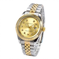Montre de sport unisexe à motif dents de chien, bracelet en acier inoxydable, montre-bracelet analogique à quartz avec calendrier, coffret cadeau